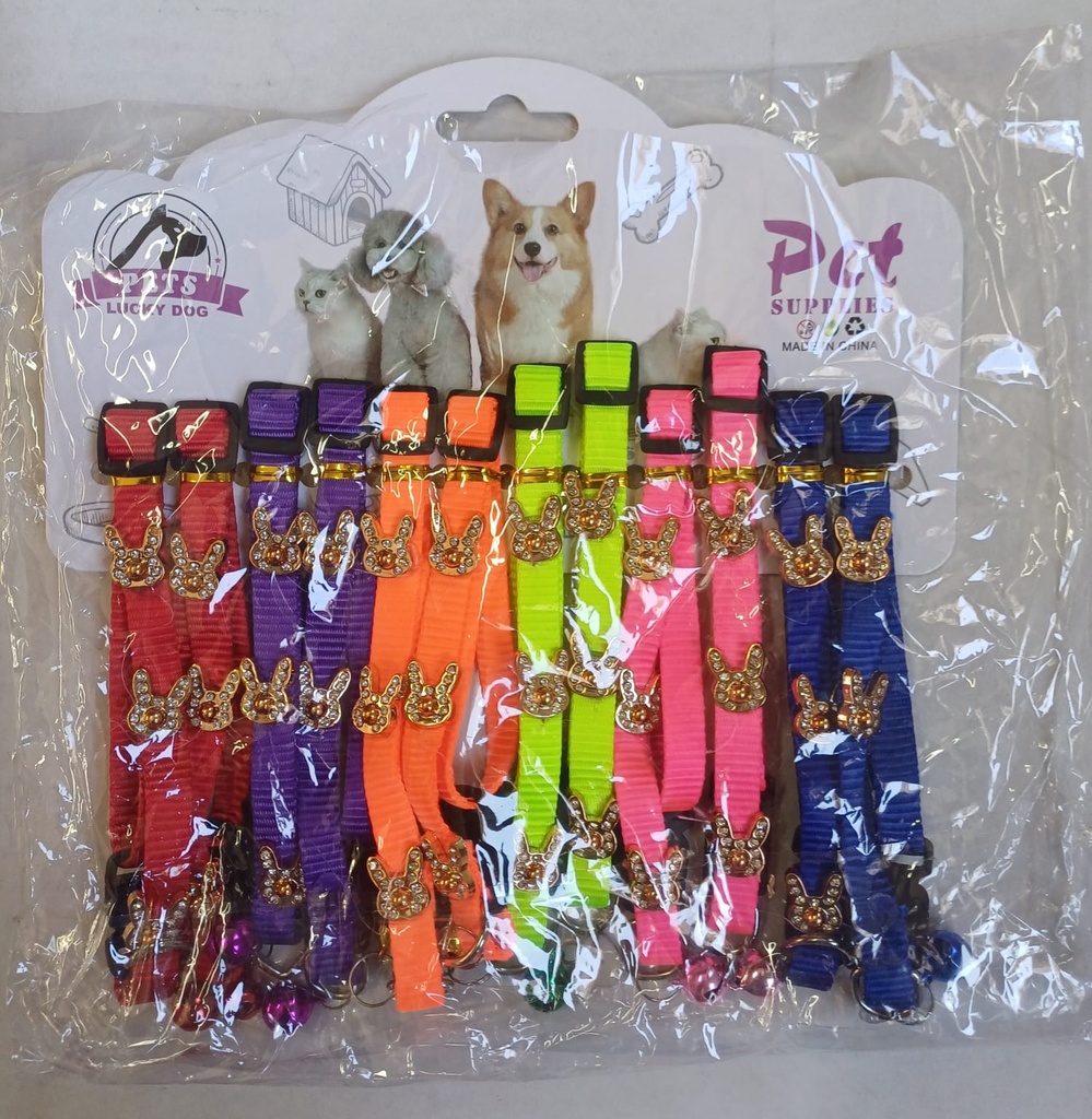 COLLAR REGULABLE C/DIAMANTE DORADO X1