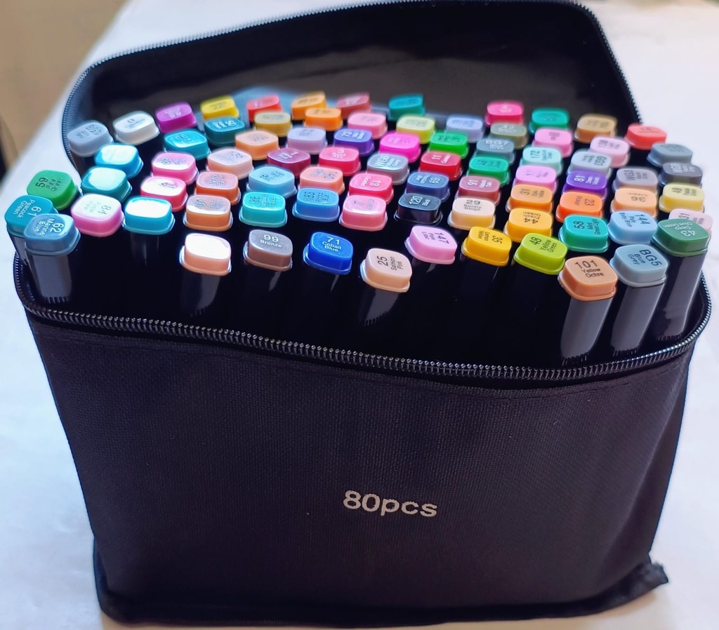 MARCADORES DOBLE PUNTA 80 PCS