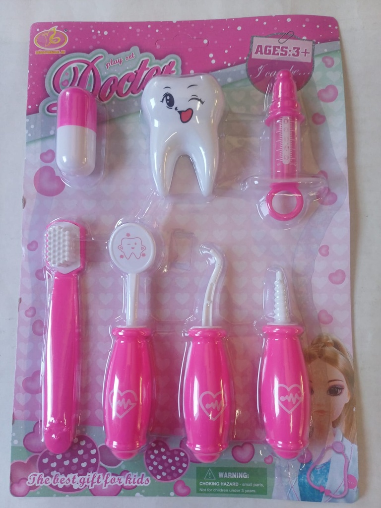 SET DE DENTISTA ROSA/CELESTE EN BLISTER