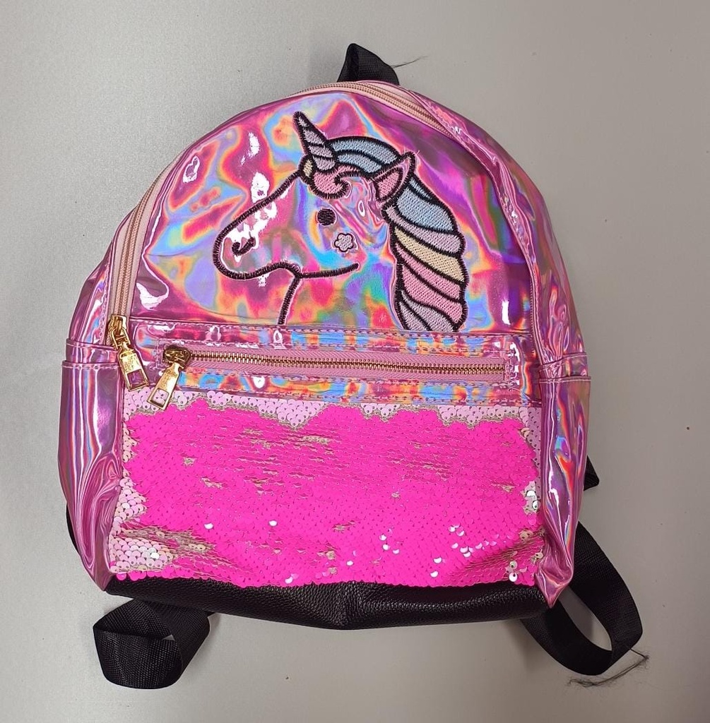 🔵Mochila Tornasolada Unicornio Lentejuelas