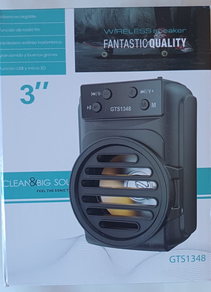 PARLANTE BLUETOOHT 3 PULGADAS GTS1348