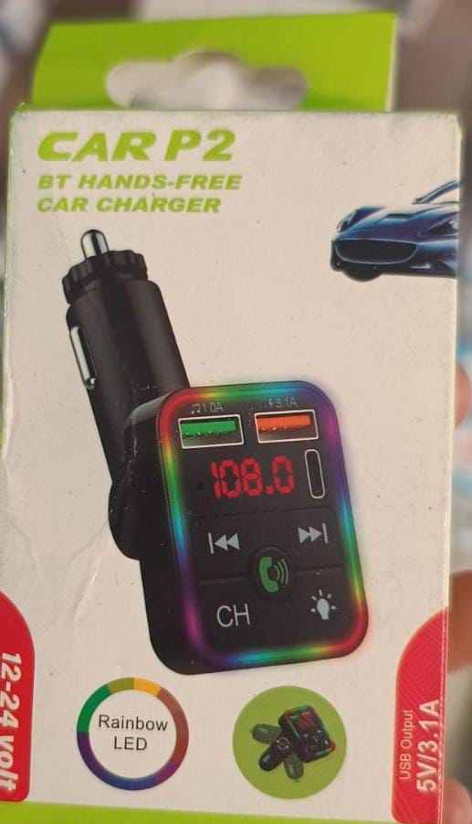 REPRODUCTOR TRANSMISOR DE AUTO RADIO FM BT P2