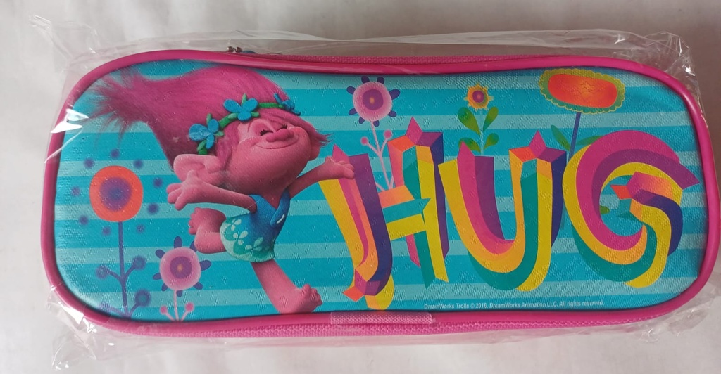 🔵CARTUCHERA RECTANGULAR TROLLS C/CIERRE