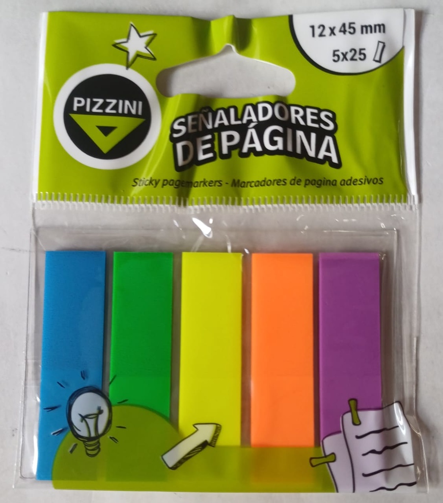 SEÑALADORES AUTOADHESIVO FLUO 12X44CM 125HJS