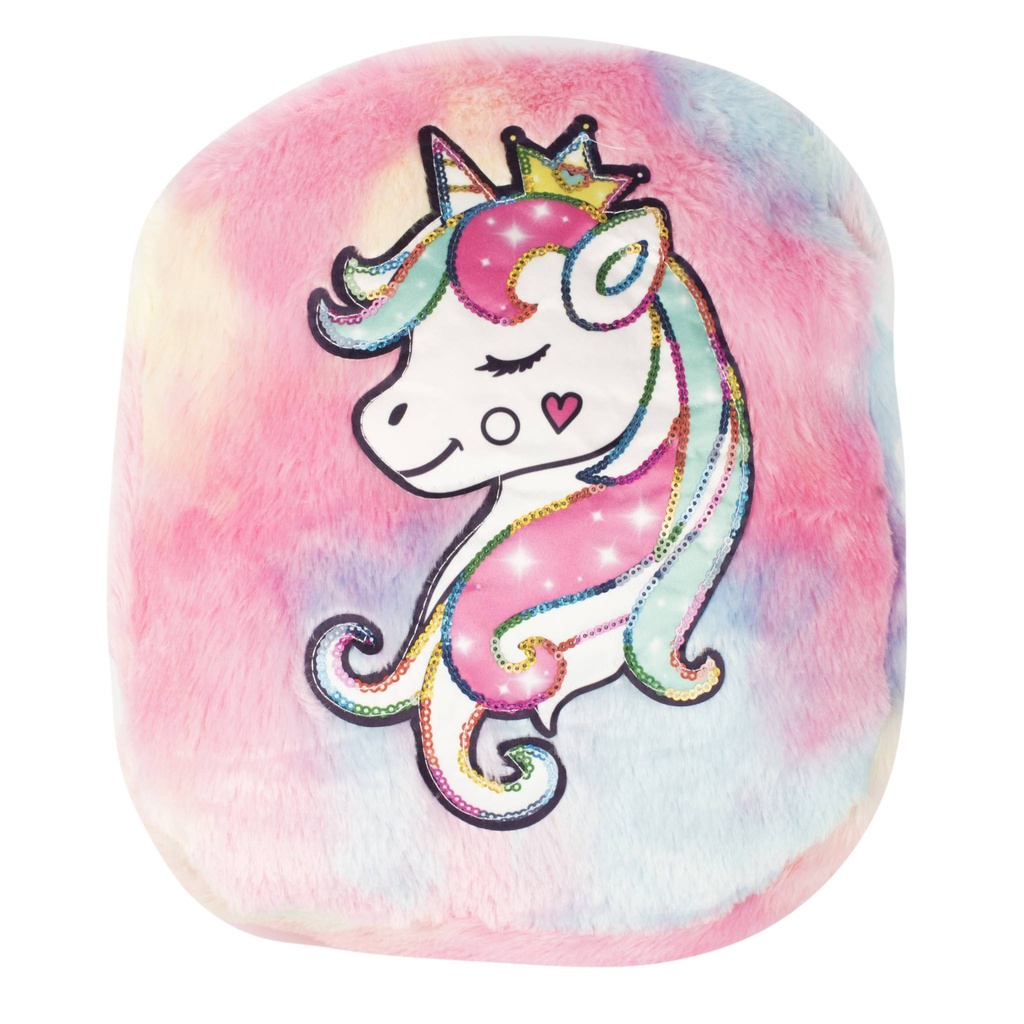 🔵Mochila Peluche Jardin Piel/Lentejuelas Unicornio
