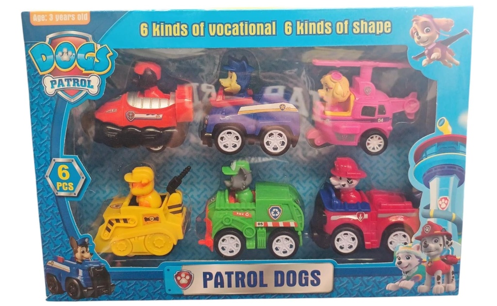 PAW PATROL X6 C/AUTO EN CAJA