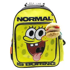 🔵Mochila Espalda Cresko Bob Esponja 16" con Colgante