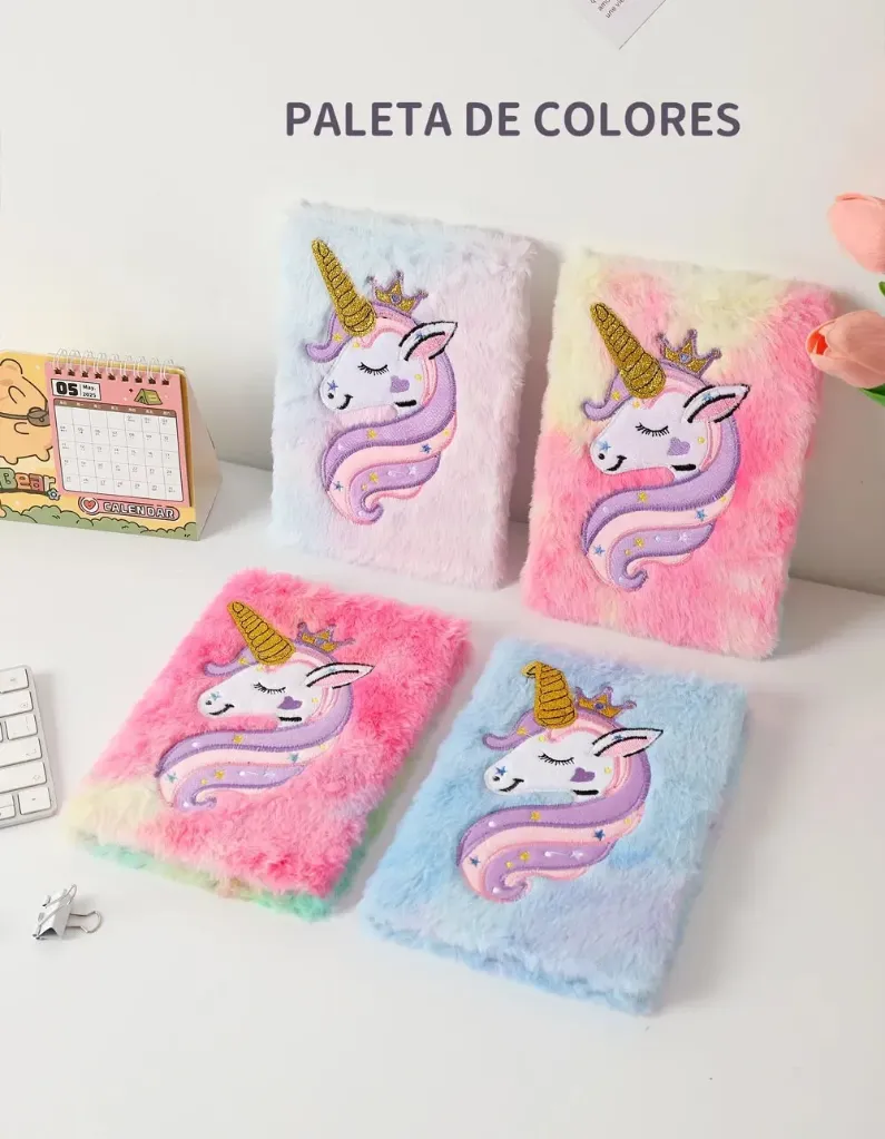 ANOTADOR PELUCHE CON BOLIGRAFO (Unicornio)