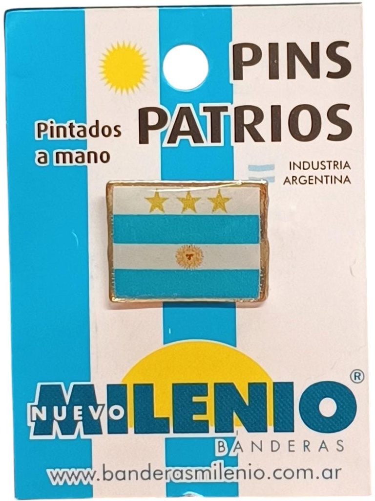 🔵ESCARAPELA METAL PINS NUEVO MILENIO (BANDERA)